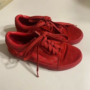 Vans Bold Red Old Skool Mono Lace-Up Sneakers